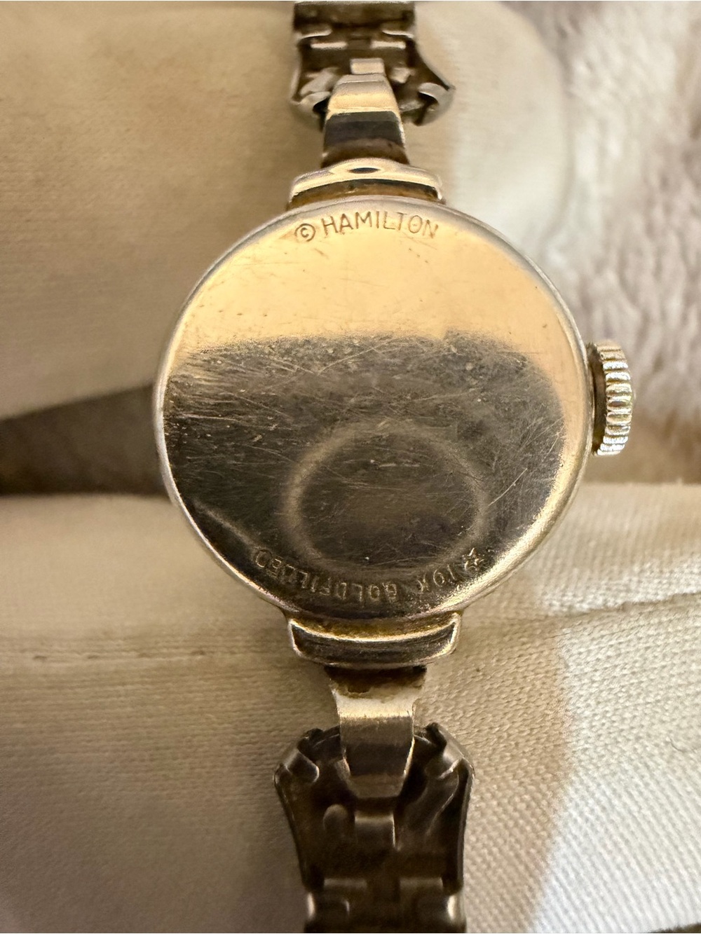 Vintage Hamilton Ladies Mechanical Watch – 10K Gold Filled Round Art Deco Case - Picture 9 of 13